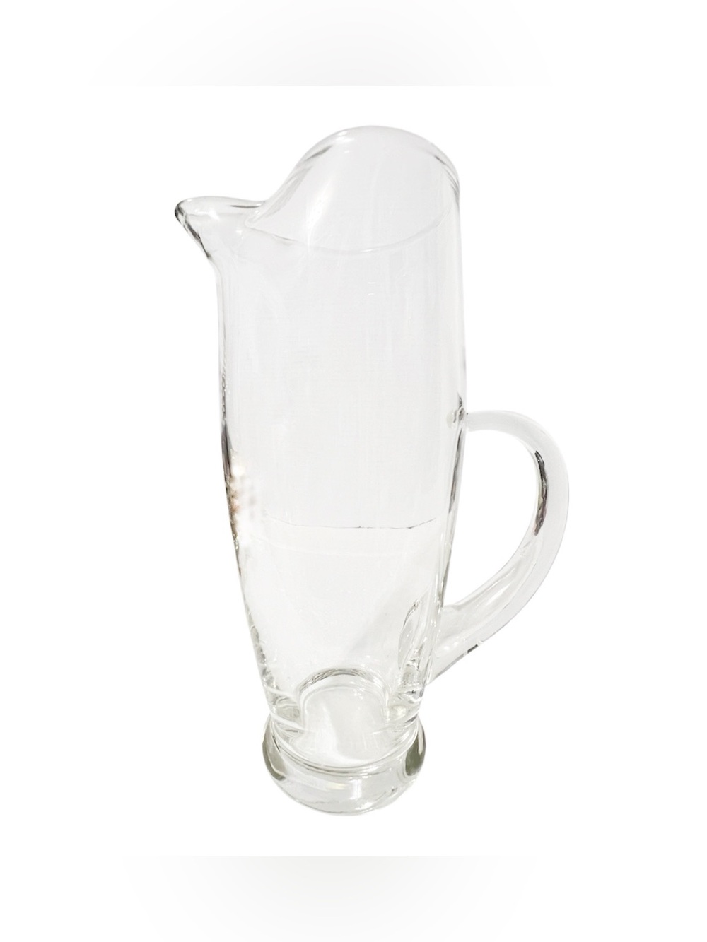 VTG Martini/Cocktail Pitcher Clear Glass MCM 1960s Tall Slim Pinched Spout